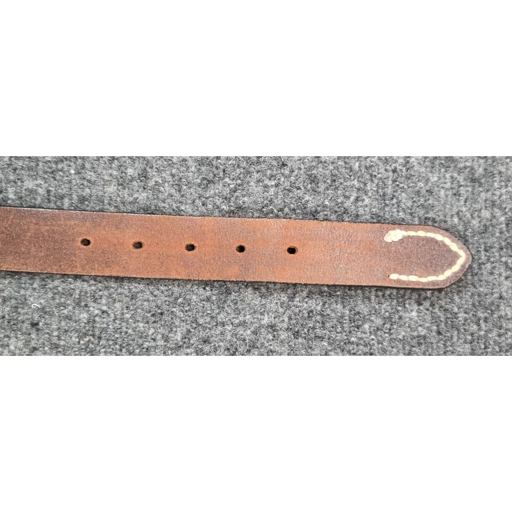Eddie Bauer Italian Leather Belt Mens Large Brown Brass Buckle